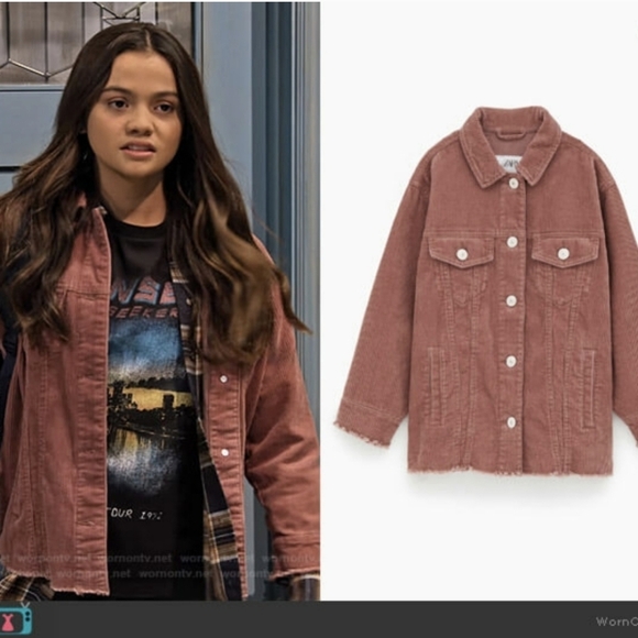 Zara corduroy shirt jacket shacket xs pink - Picture 7 of 14